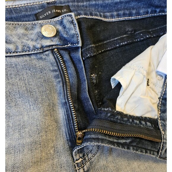Silver Jeans Co Women's 34 x 31 Light Wash Avery Skinny Jeans High-Rise - Picture 3 of 13